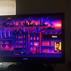 Giant Toshiba TV w/Roku and remote