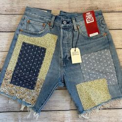 Levis Premium 501 150th Anniversary 93' Sashiko Patchwork 7" Shorts