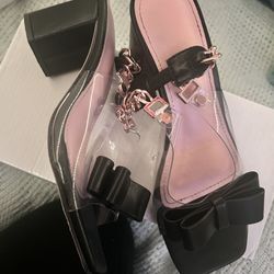 Black Bow Heels