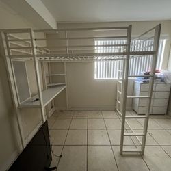 Full Metal Loft Bed with Desk