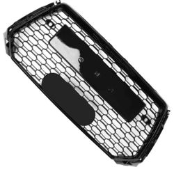 RS4 - Style Front Hood, Bumper Center GrilleHoneycomb Grill Mesh，Compatible for A4 B9 2017-2019(with Black Rings