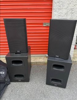 QSC K12.2 Speakers & KS112 Subwoofers with Bags