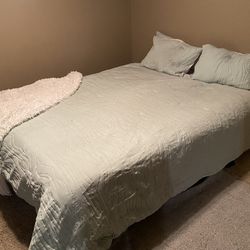 Full Size Metal Bed Frame W/mattress & Box Spring 