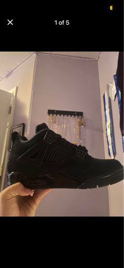 Jordan Air Jordan 4 Retro Black Cat Men's Black Mid Top Lace-Up Sneakers