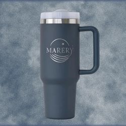 40oz Double Wall Insulated Tumbler with Straw Lid & Carry Handle – Travel Cup for Hot & Cold Drinks