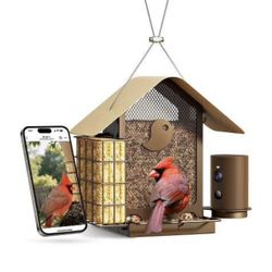 Birdfy Metal V Smart Bird Feeder , 1080P HD Video, 60FPS Slow-Motion, Full-Color Night Vision