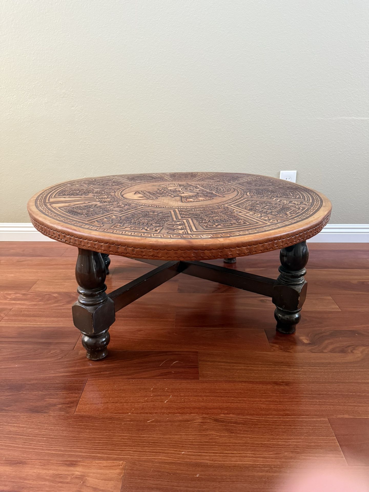 Peruvian Inca Design Coffee Table. 39W” x 16H”