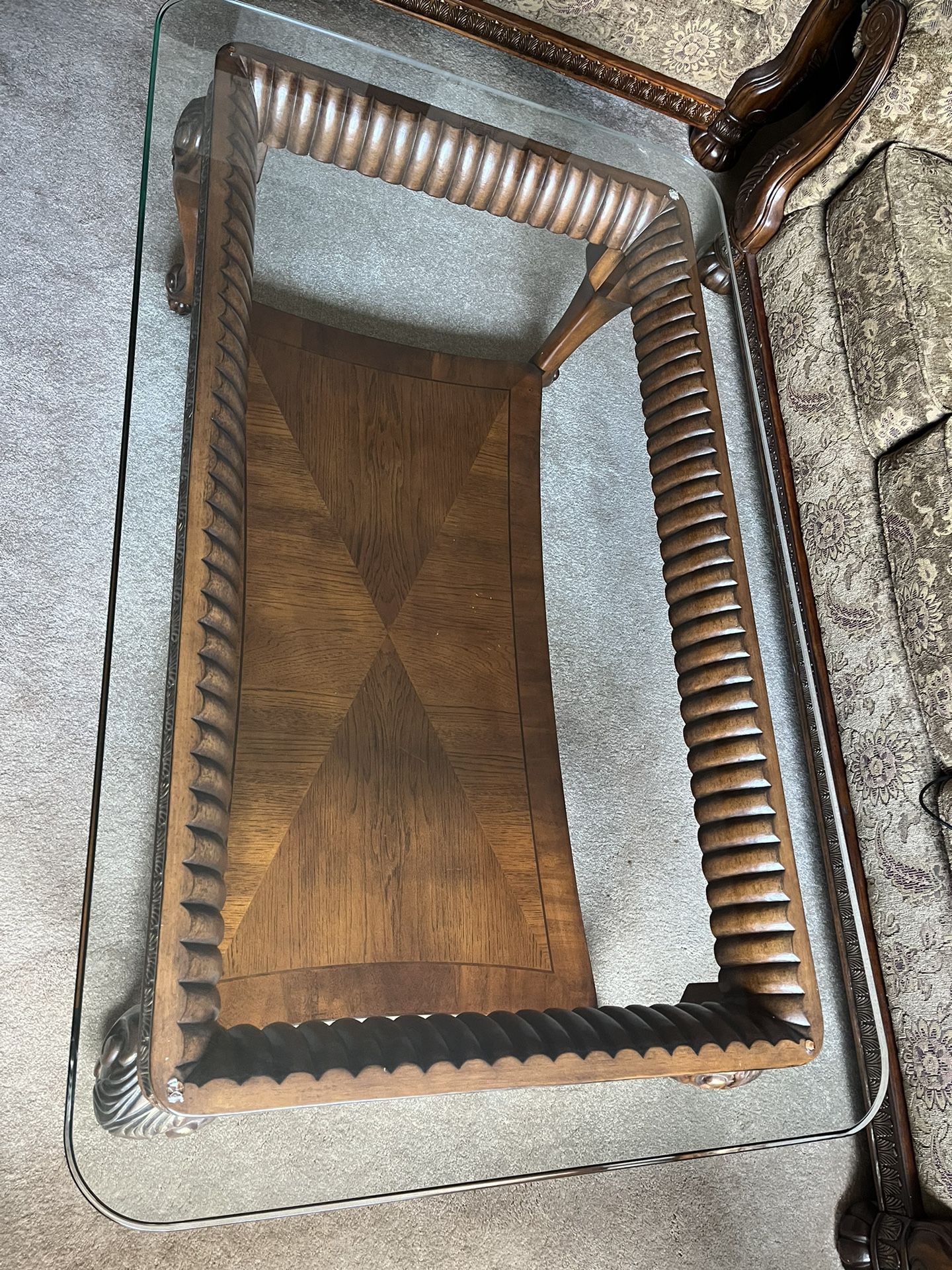 Antique Glass Top Tables 