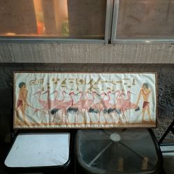 Egyptian Tapestry Stencil Black Light Art 