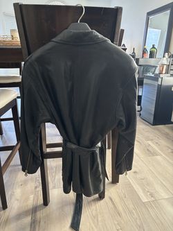 Women’s mid length leather jacket