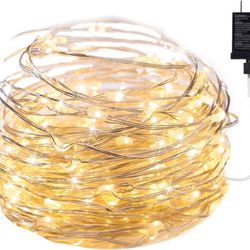 new Fairy Lights Plug in, 33Ft 100 LEDs Waterproof Silver Wire Firefly Lights, UL Adaptor Included, Starry String Lights for Wedding Indoor Outdoor Ch