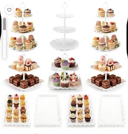 10 PCS Plastic Cake and Cupcake Stand Set - NEW (3044/3)