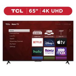TCL 65” Class S4 (65S41BR) 4K UHD HDR LED Smart TV with Roku TV (NEW 2024) 3 AVAILABLE, $325 EACH!!!