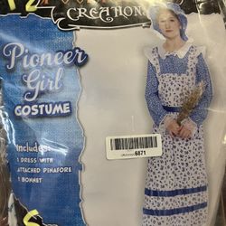 Child’s Small Pioneer Girl Costume, Halloween, Dress Up