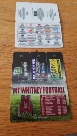 Fundraiser cards coupon card For Visalia MT Whitney Football