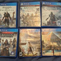 Assassin's Creed Video Game Lot For PS4 PS5