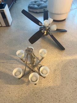 Ceiling Fan and a matching Chandelier,  selling bots together, $60 obo