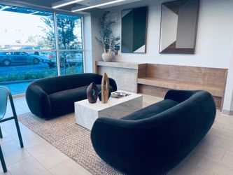 CB2 Laszlo 80" Dark Grey Velvet Sofa - Ross Cassidy Designer ($2400 Retail)
