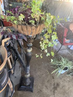 Planter with stand plant inside not included