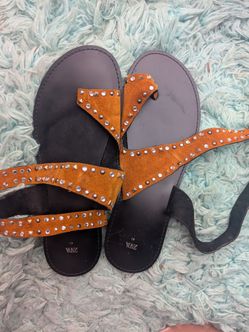 Zara flat studded suede sandals