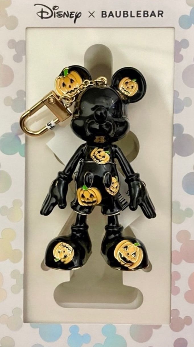 Disney X Baublebar Black Mickey Mouse Pumpkins Halloween 2024 Bag Charm