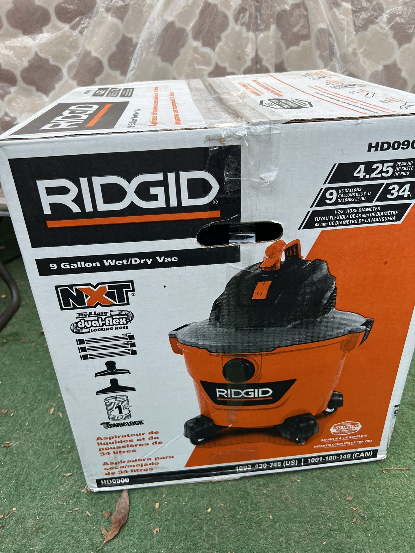 RIDGID 9 Gal. 4.25-Peak HP NXT Wet/Dry Shop Vacuum with Filter, Hose and Accessories