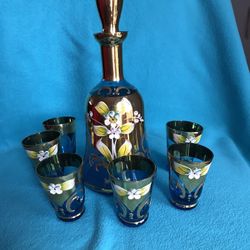 Hand Painted Decanter 