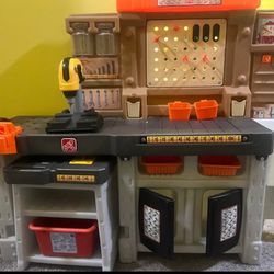 Kid’s Pretend Play Tool Bench— Step 2 Pro Play Workshop & Utility Bench Toy