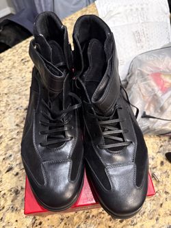 Salvatore Ferragamo Black High-Top Sneaker Boots
