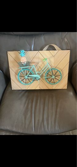 Bicycle Wall Art Decor with Pineapple