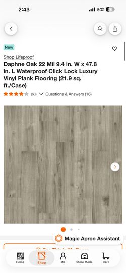 Life Proof Daphne Oak 22 Mil 9.4 in. W x 47.8 in 27case or 540 sf $52 per