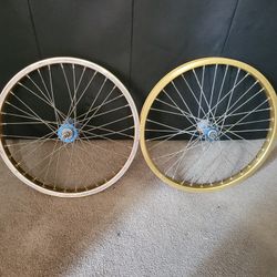 Gold Araya 7c 20 Inch Old Bmx Wheels Sunshine Shimano Bike