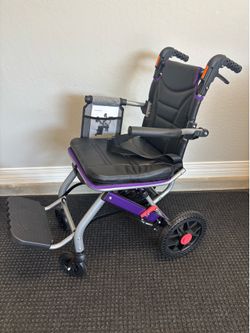 Ultra Lightweight Folding Wheelchair, Supports 300lbs