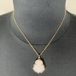Gold Plated Chain With White Budda Charm