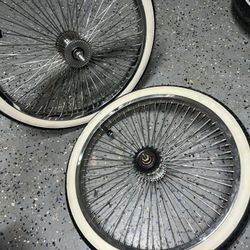 Chrome LowRider 20 Inch 72 Spoke Rims & Tires 20 x 1.75