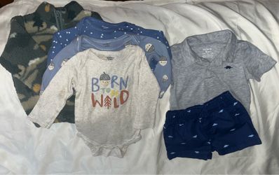 Baby Boy 6-9 Month Clothing Lot | Carter’s Outfit, Gerber Onesies & Fleece Pullover | $10