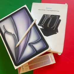 Apple IPad Air 11” ( M3 chip / 2025 Newest) 128GB  with pen, keyboard case & Accessories 