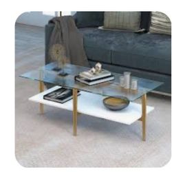 New Glass Top Coffee Table In Box Good Shape 