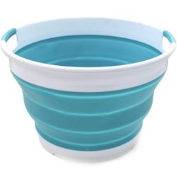 SAMMART 13L (3.4 Gallon) Collapsible Round Tub-Foldable Storage Container/Organizer-Portable Washing Bin - Space Saving Laundry Hamper/Basket, Water C