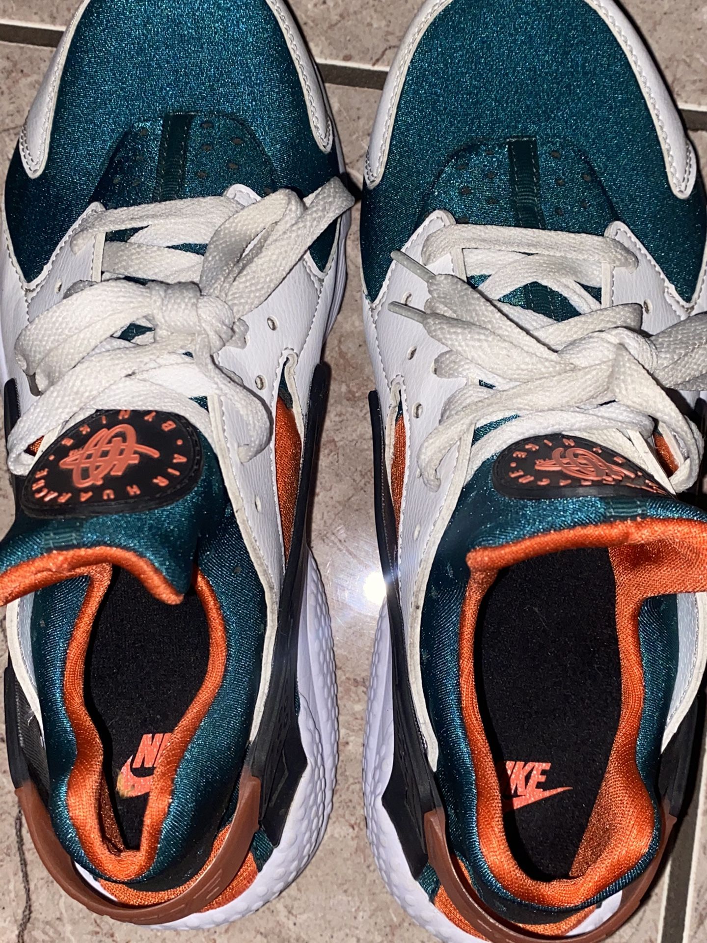 Nike air huarache - top men's white/black/rainforest/wild mango se