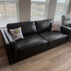 Amiata Black Lthr/vinyl Sofa