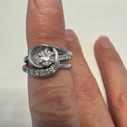 Natural Diamond & Platinum Ring Set - Vintage/EUC