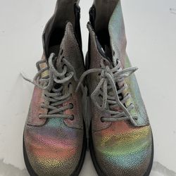 Doc Dr Martens Boots Size 3 Kids Rainbow Suede
