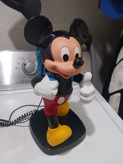Mickey Mouse landline telephone,  the "Hiking" or "backpack ".. model produced by TyCO  in the 1980's.  Good condition.