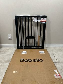 Extra Wide Pet Gate / Baby Gate with Pet Door - Fits Openings 29” - 43”