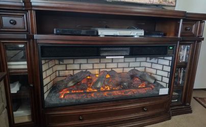 75” Fireplace TV Stand Entertainment Center”