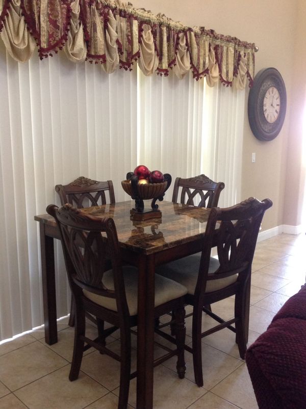 High Table With 4 Solid Wood Stools From City Furniture Tradewinds High Table With 4 Solid Wood Stools From City Furniture Tradewinds Collection Port St Lucie Fl