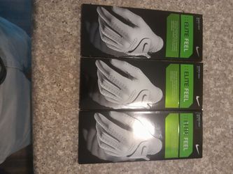 New Nike Women's Elite Feel Golf Glove White large ,3 Pack