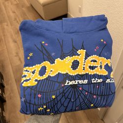 Spider Hoodie Blue N Yellow 