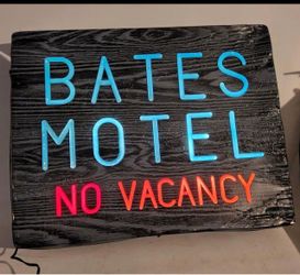 Huge bates motel sign